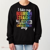 Funny Pride LGBT Ally Gift Bourbon Straight Friends Premium Women's Sweatshirt thumb 0