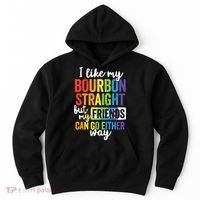 Funny Pride LGBT Ally Gift Bourbon Straight Friends Premium Hoodie thumb 0