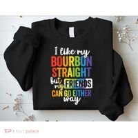Funny Pride LGBT Ally Gift Bourbon Straight Friends Premium Sweatshirt thumb 2