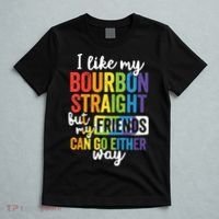 Funny Pride LGBT Ally Gift Bourbon Straight Friends Premium T-Shirt thumb 5