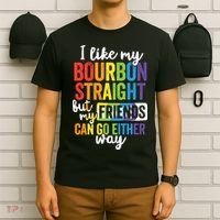 Funny Pride LGBT Ally Gift Bourbon Straight Friends Premium T-Shirt thumb 6