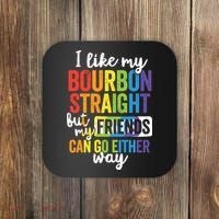 Funny Pride LGBT Ally Gift Bourbon Straight Friends Premium Coaster thumb 0
