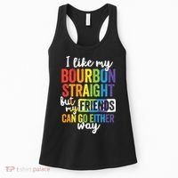 Funny Pride LGBT Ally Gift Bourbon Straight Friends Premium Women's Tank Top thumb 0
