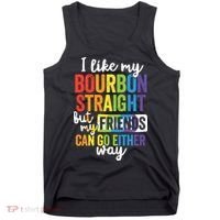 Funny Pride LGBT Ally Gift Bourbon Straight Friends Premium Tank Top thumb 0