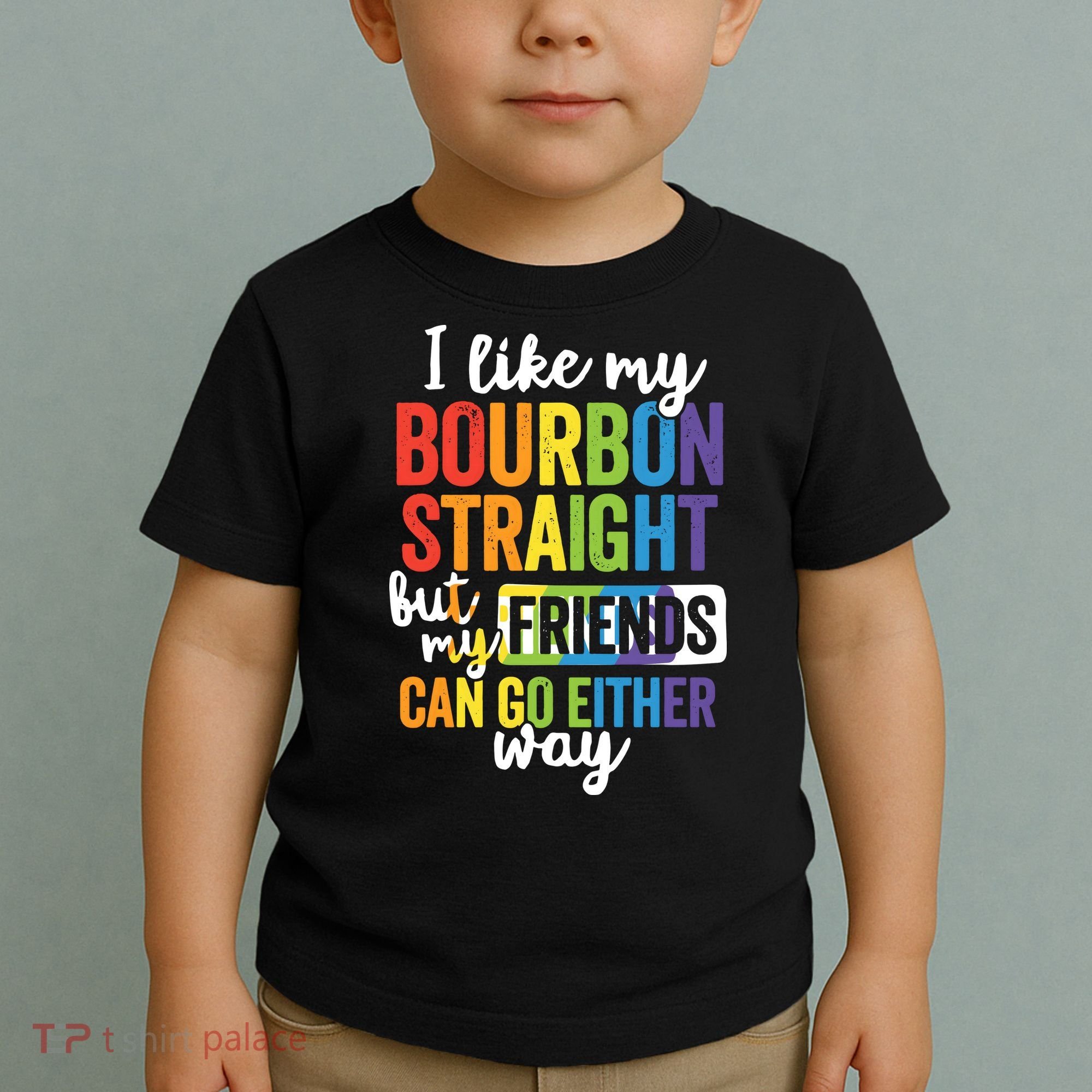 Funny Pride LGBT Ally Gift Bourbon Straight Friends Premium Toddler T-Shirt