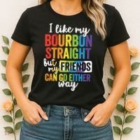 Funny Pride LGBT Ally Gift Bourbon Straight Friends Premium Women's T-Shirt thumb 2