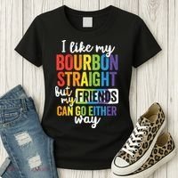 Funny Pride LGBT Ally Gift Bourbon Straight Friends Premium Women's T-Shirt thumb 3