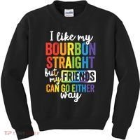 Funny Pride LGBT Ally Gift Bourbon Straight Friends Premium Kids Sweatshirt thumb 0