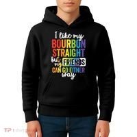 Funny Pride LGBT Ally Gift Bourbon Straight Friends Premium Kids Hoodie thumb 4