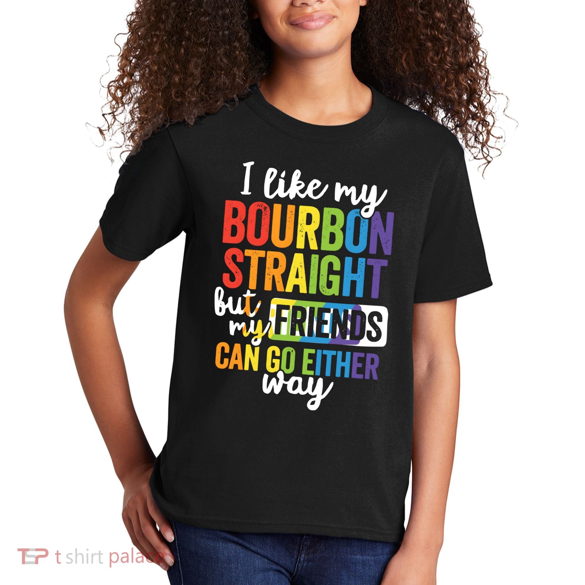 Funny Pride LGBT Ally Gift Bourbon Straight Friends Premium Kids T-Shirt