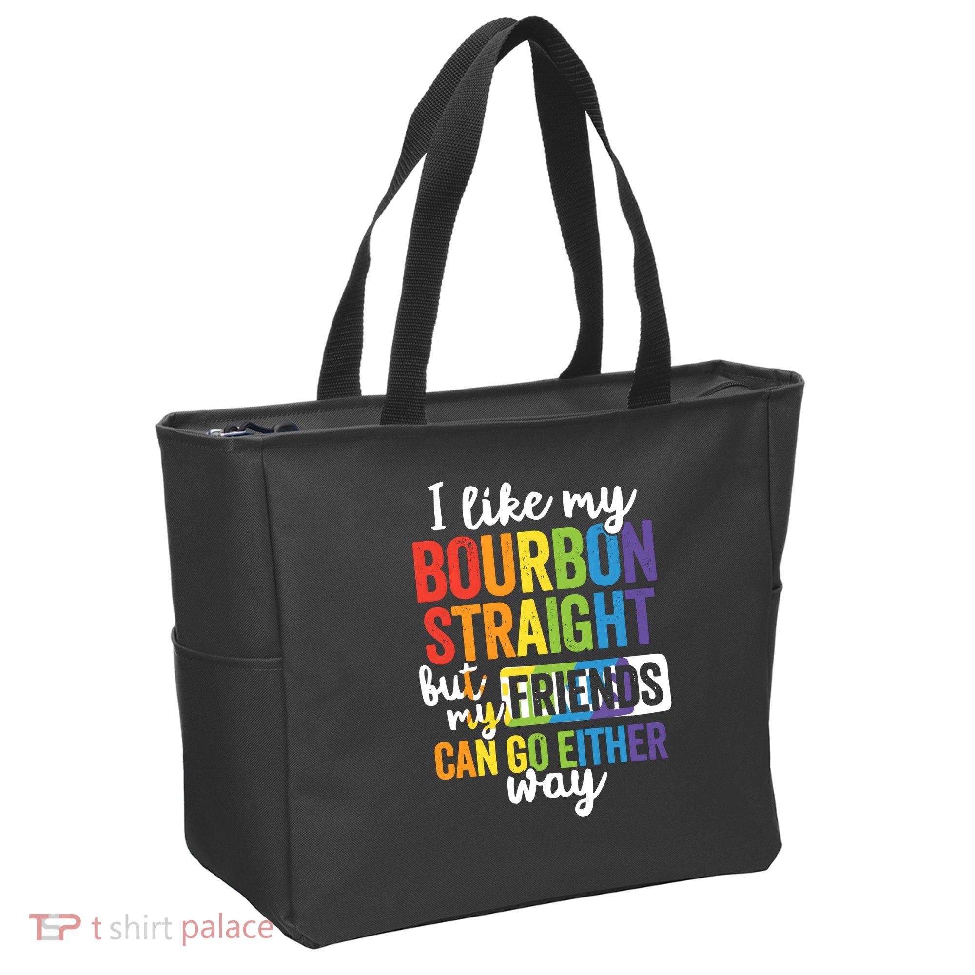 Funny Pride LGBT Ally Gift Bourbon Straight Friends Premium Tote Bag