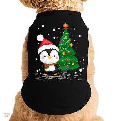 Funny Penguin Lover Gift Santa Hat Penguin Christmas Gift Doggie Tank