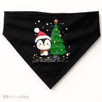 Funny Penguin Lover Gift Santa Hat Penguin Christmas Gift USA-Made Doggie Bandana thumb 0