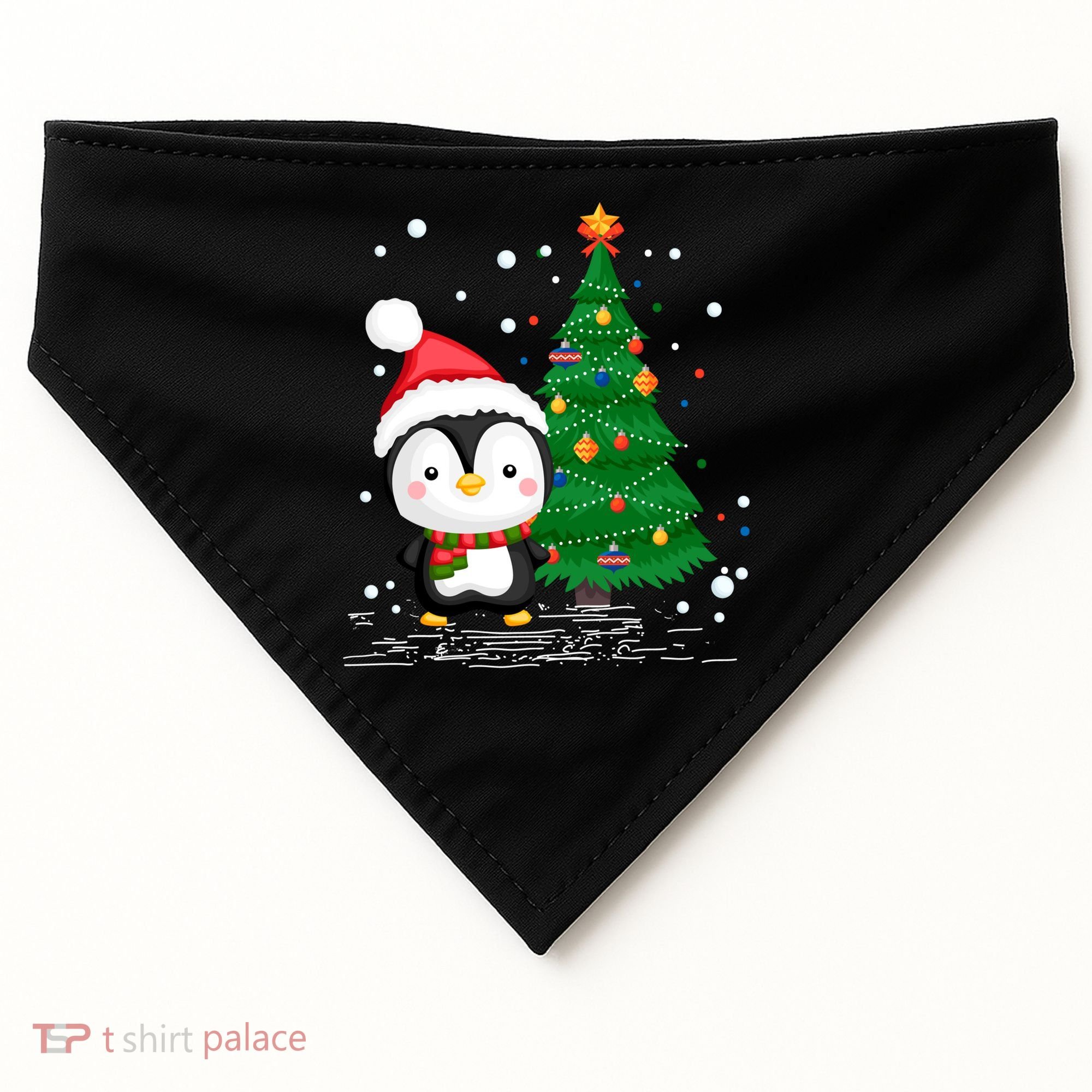 Funny Penguin Lover Gift Santa Hat Penguin Christmas Gift USA-Made Doggie Bandana