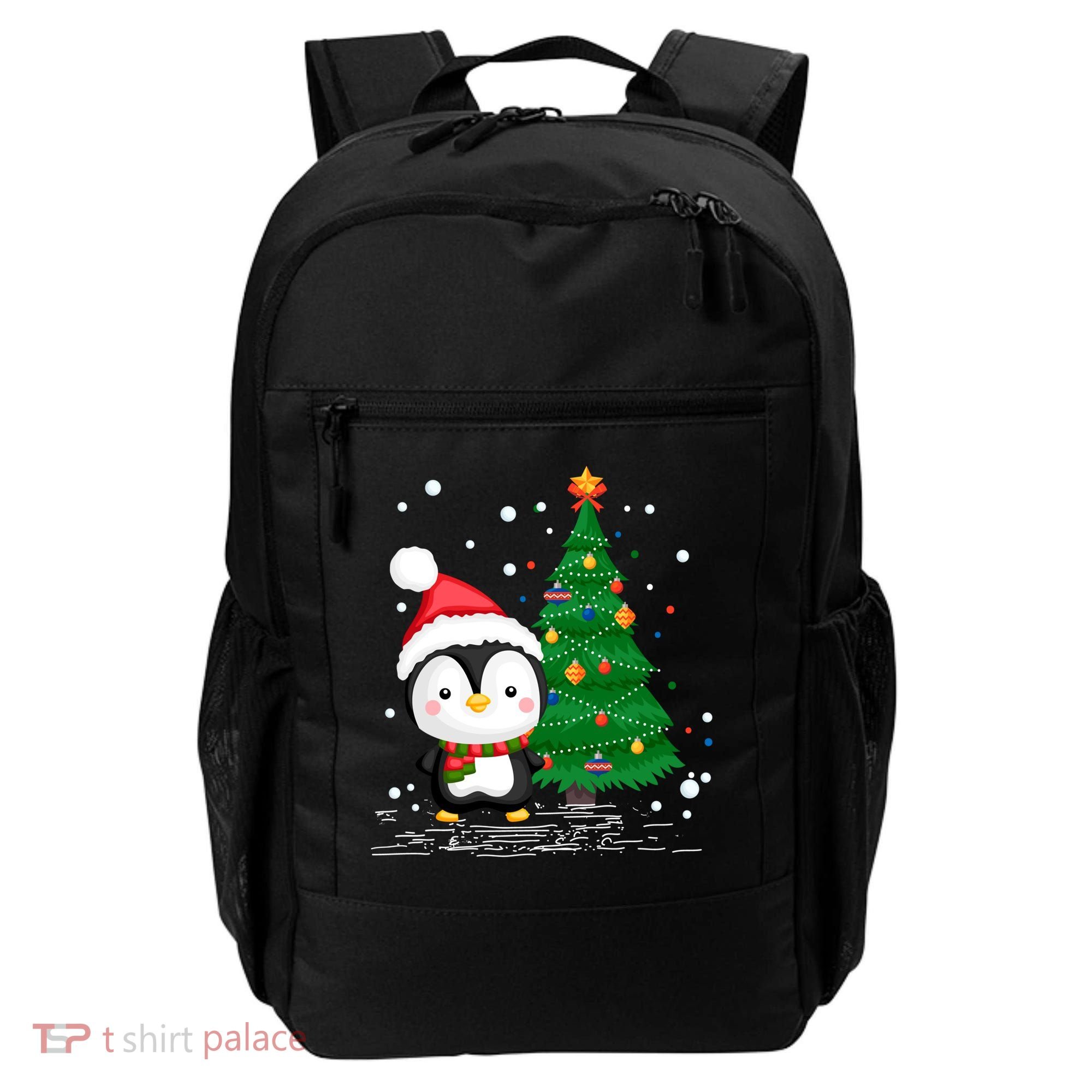 Funny Penguin Lover Gift Santa Hat Penguin Christmas Gift Backpack