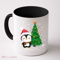 Funny Penguin Lover Gift Santa Hat Penguin Christmas Gift Coffee Mug thumb 0