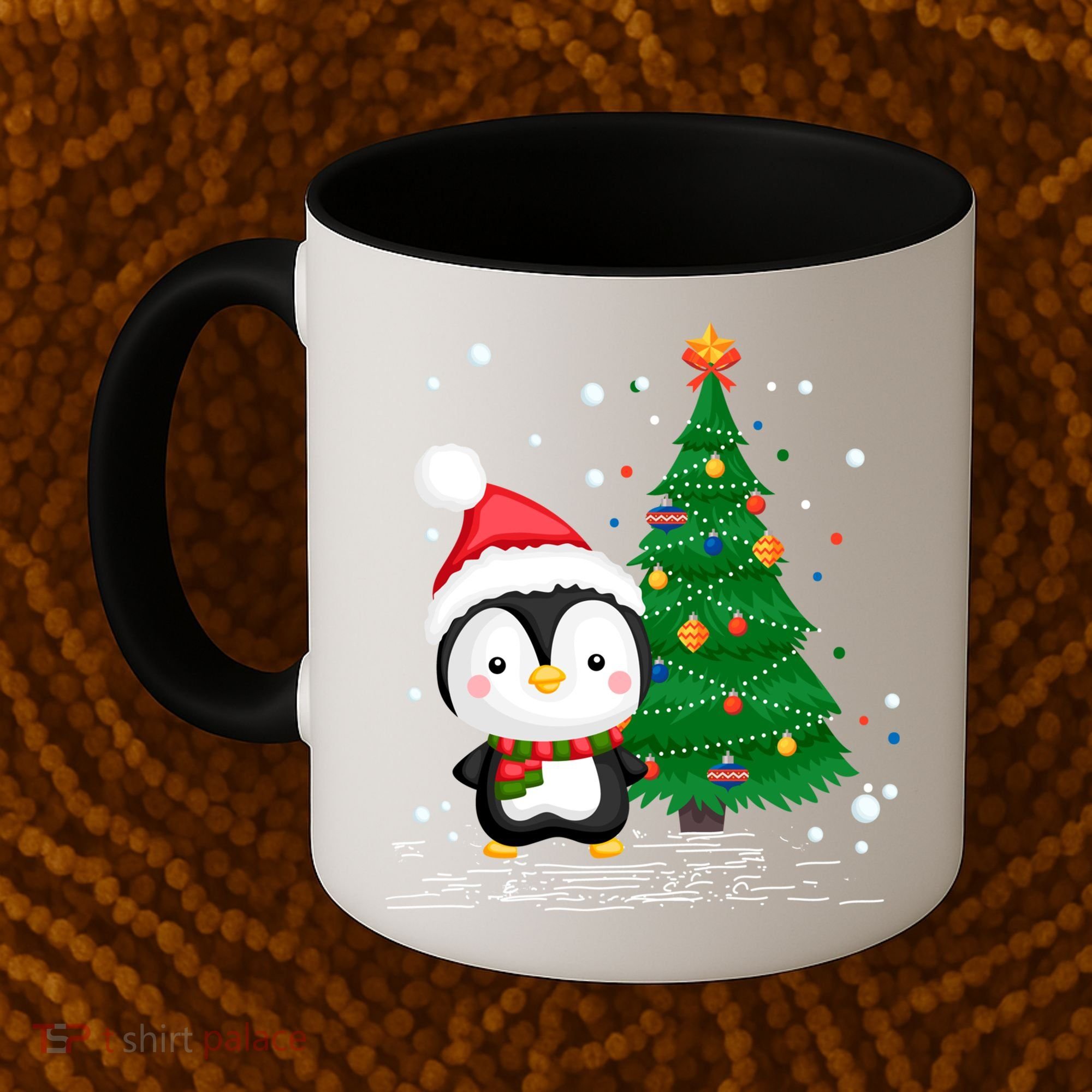 Funny Penguin Lover Gift Santa Hat Penguin Christmas Gift Coffee Mug
