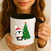 Funny Penguin Lover Gift Santa Hat Penguin Christmas Gift Coffee Mug thumb 3