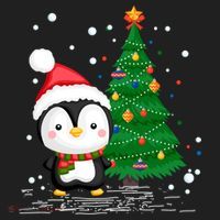 Funny Penguin Lover Gift Santa Hat Penguin Christmas Gift Beanie thumb 2