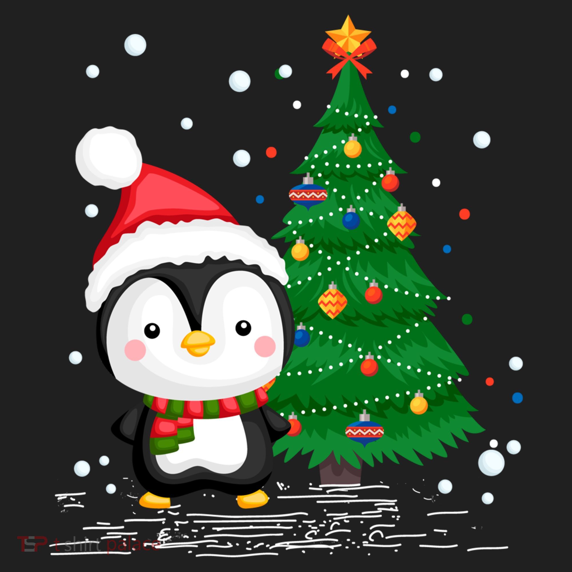 Funny Penguin Lover Gift Santa Hat Penguin Christmas Gift Beanie