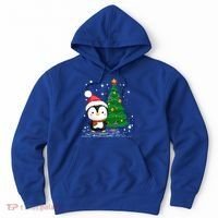Funny Penguin Lover Gift Santa Hat Penguin Christmas Gift Hoodie thumb 0