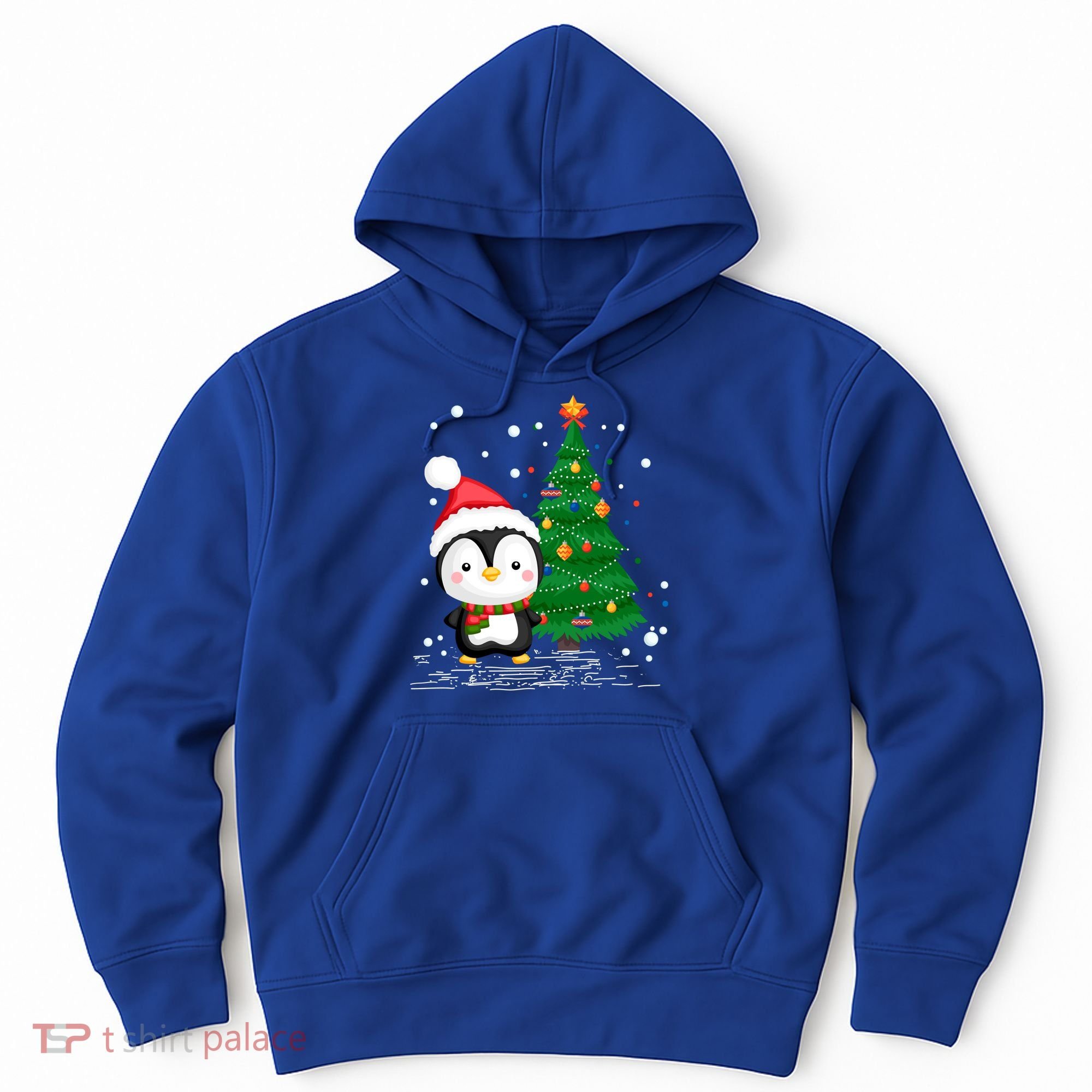 Funny Penguin Lover Gift Santa Hat Penguin Christmas Gift Hoodie