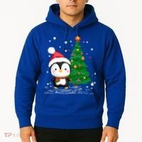 Funny Penguin Lover Gift Santa Hat Penguin Christmas Gift Hoodie thumb 2
