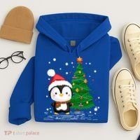 Funny Penguin Lover Gift Santa Hat Penguin Christmas Gift Hoodie thumb 4