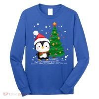 Funny Penguin Lover Gift Santa Hat Penguin Christmas Gift Long Sleeve Shirt thumb 0