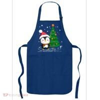 Funny Penguin Lover Gift Santa Hat Penguin Christmas Gift Apron thumb 0