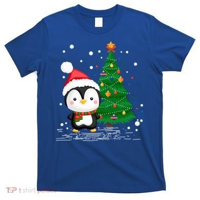 Funny Penguin Lover Gift Santa Hat Penguin Christmas Gift T-Shirt