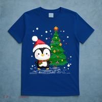 Funny Penguin Lover Gift Santa Hat Penguin Christmas Gift T-Shirt thumb 5