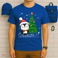Funny Penguin Lover Gift Santa Hat Penguin Christmas Gift T-Shirt thumb 6