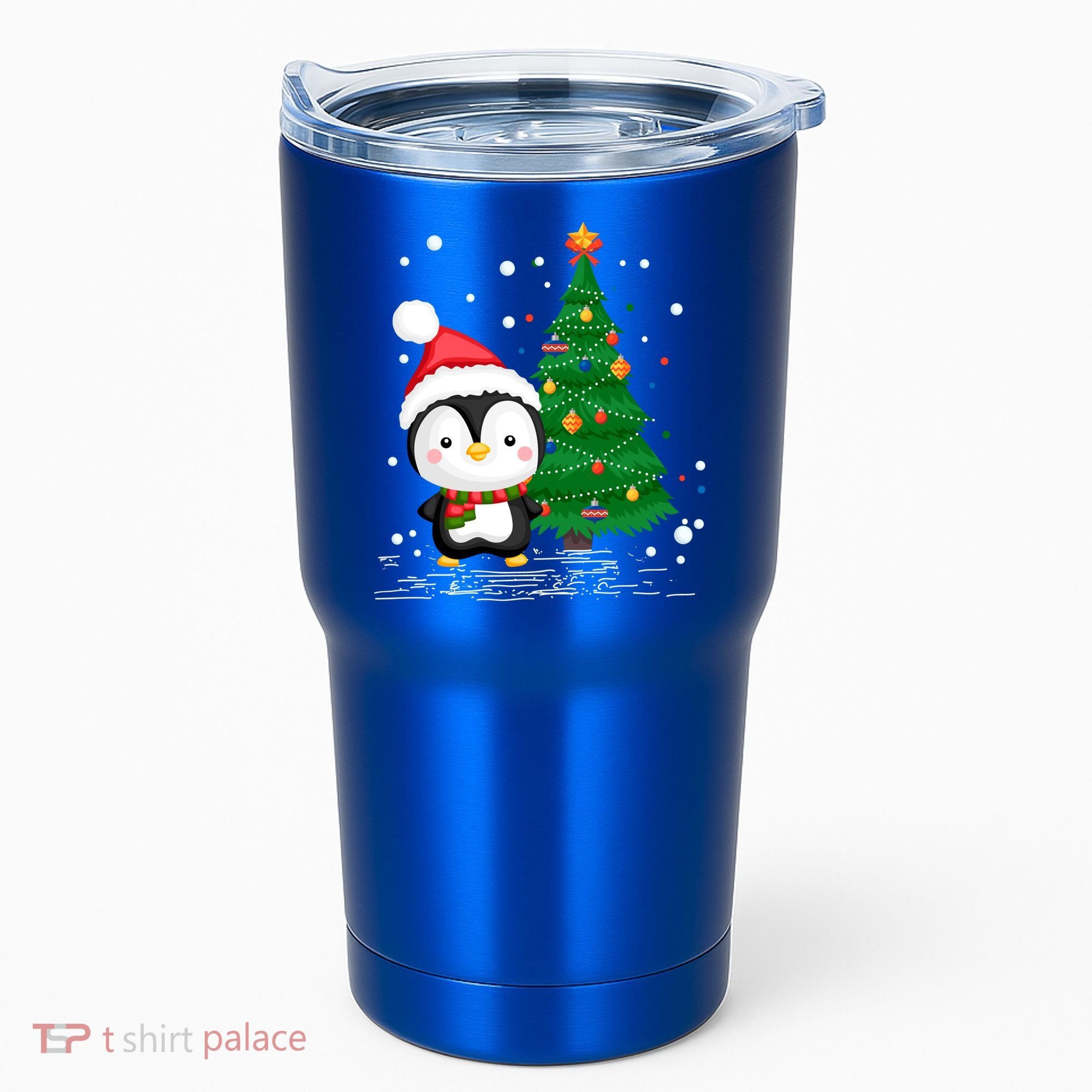 Funny Penguin Lover Gift Santa Hat Penguin Christmas Gift Tumbler