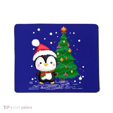 Funny Penguin Lover Gift Santa Hat Penguin Christmas Gift Mousepad