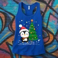 Funny Penguin Lover Gift Santa Hat Penguin Christmas Gift Women's Tank Top thumb 3