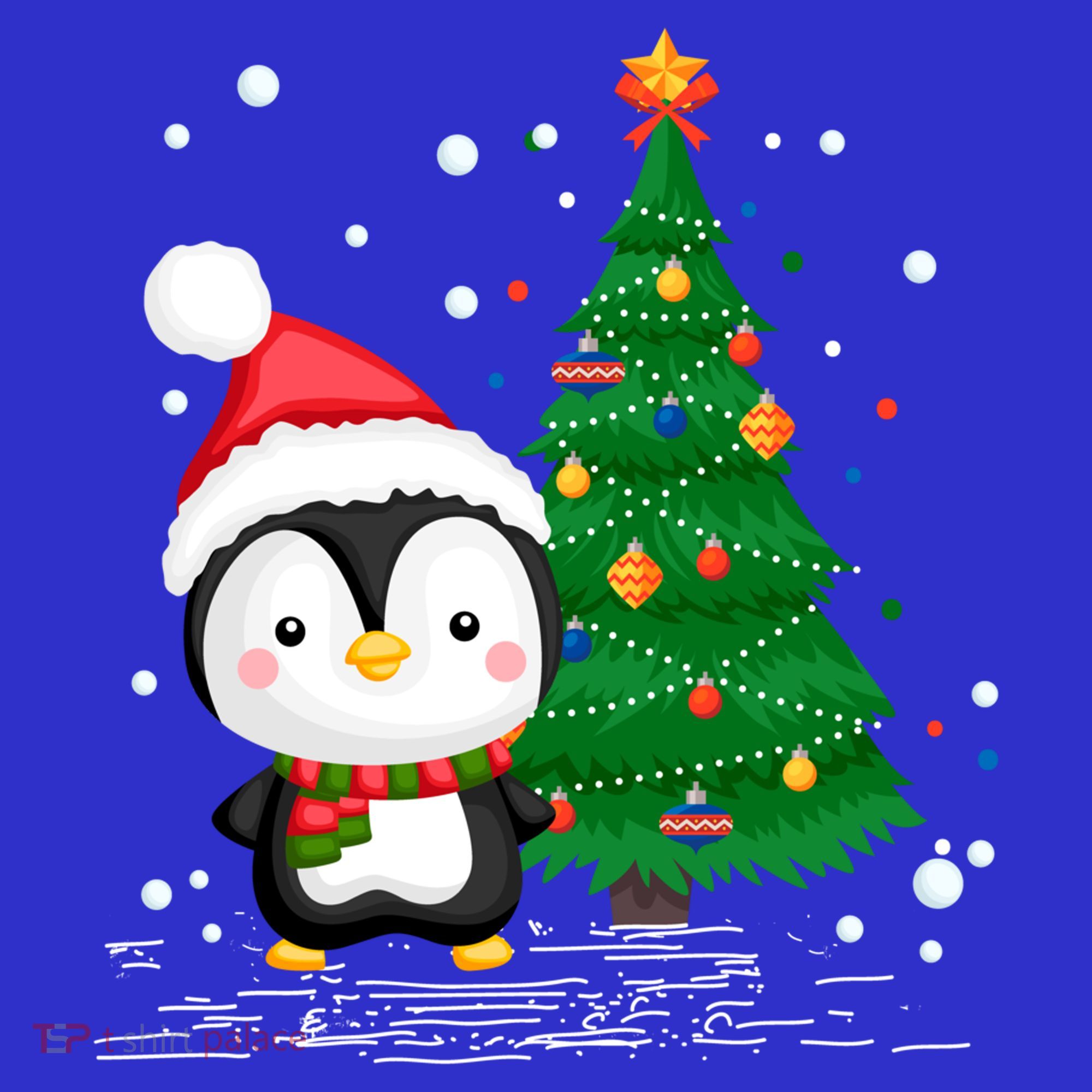 Funny Penguin Lover Gift Santa Hat Penguin Christmas Gift Baby Bodysuit