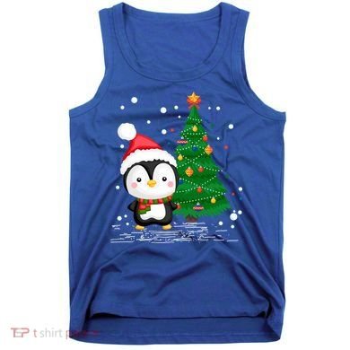 Funny Penguin Lover Gift Santa Hat Penguin Christmas Gift Tank Top