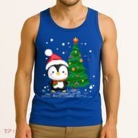 Funny Penguin Lover Gift Santa Hat Penguin Christmas Gift Tank Top thumb 3