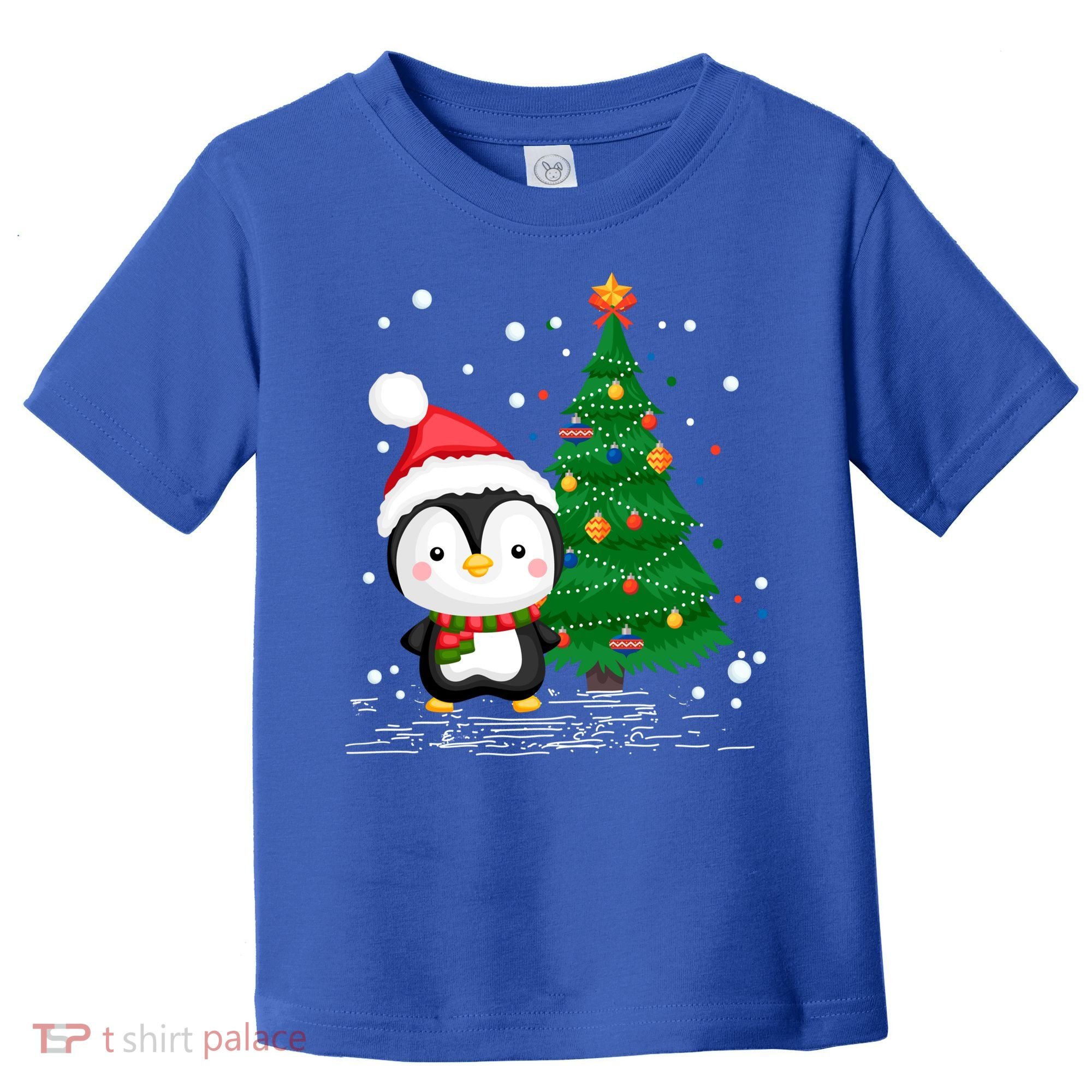 Funny Penguin Lover Gift Santa Hat Penguin Christmas Gift Toddler T-Shirt