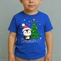 Funny Penguin Lover Gift Santa Hat Penguin Christmas Gift Toddler T-Shirt thumb 2