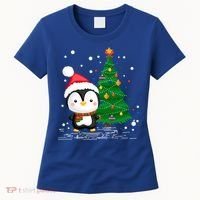 Funny Penguin Lover Gift Santa Hat Penguin Christmas Gift Women's T-Shirt thumb 0