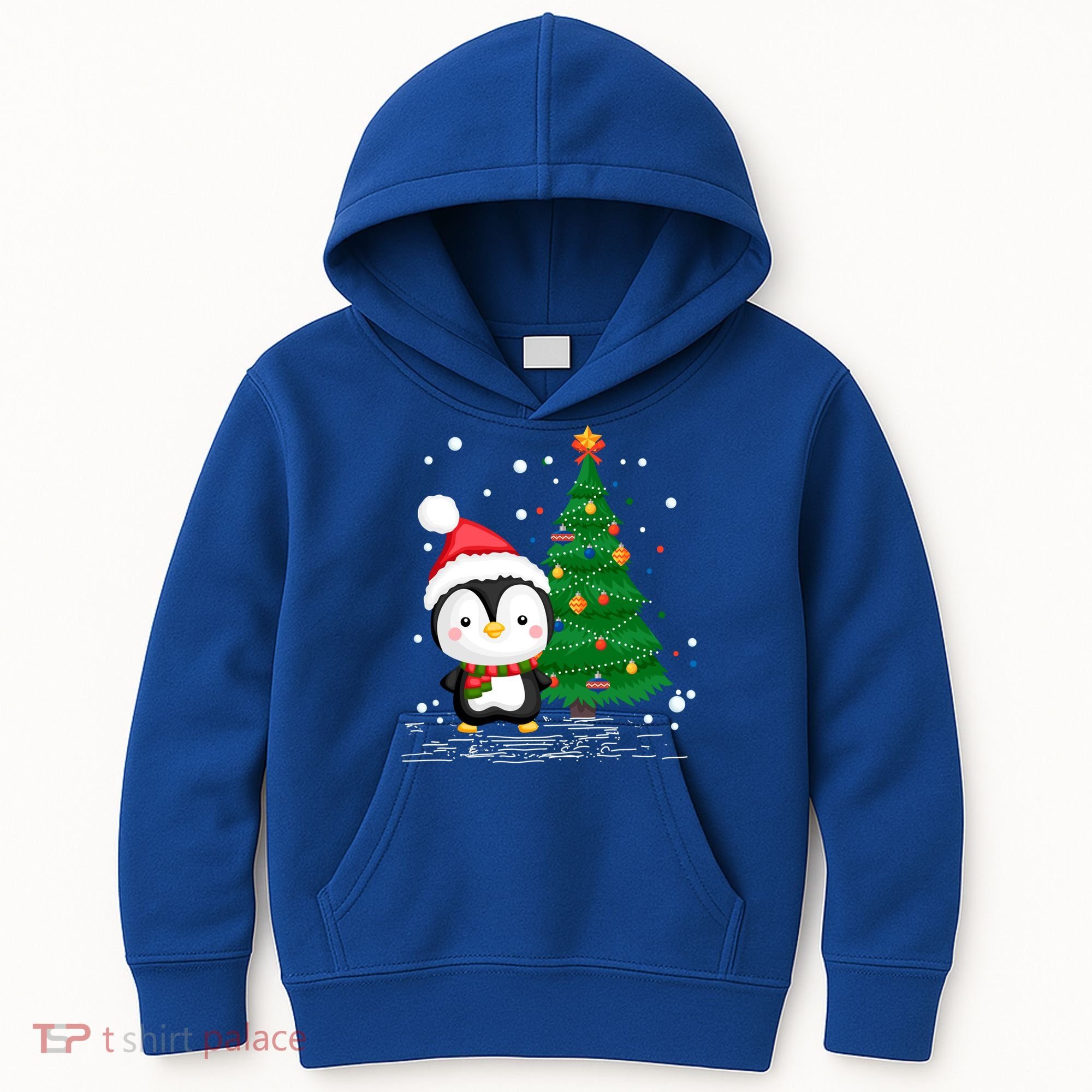 Funny Penguin Lover Gift Santa Hat Penguin Christmas Gift Kids Hoodie