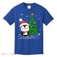 Funny Penguin Lover Gift Santa Hat Penguin Christmas Gift Kids T-Shirt thumb 0