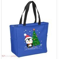 Funny Penguin Lover Gift Santa Hat Penguin Christmas Gift Tote Bag thumb 2