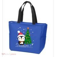 Funny Penguin Lover Gift Santa Hat Penguin Christmas Gift Tote Bag thumb 3