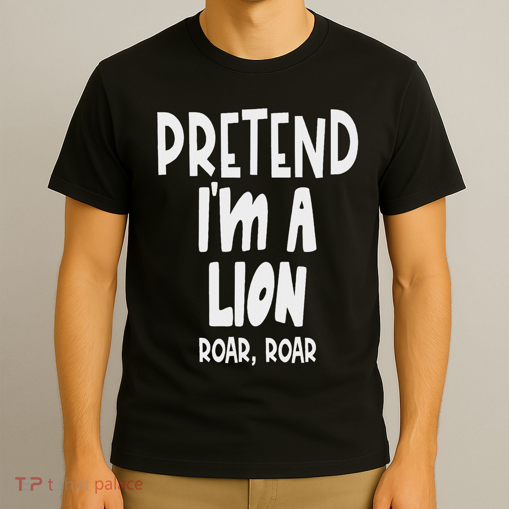 Fun Pretend Lion Lazy Halloween Lion Costume T-Shirt