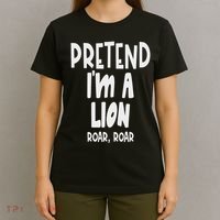 Fun Pretend Lion Lazy Halloween Lion Costume T-Shirt thumb 4