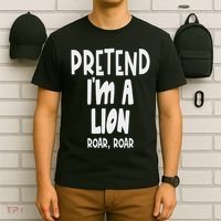 Fun Pretend Lion Lazy Halloween Lion Costume T-Shirt thumb 6