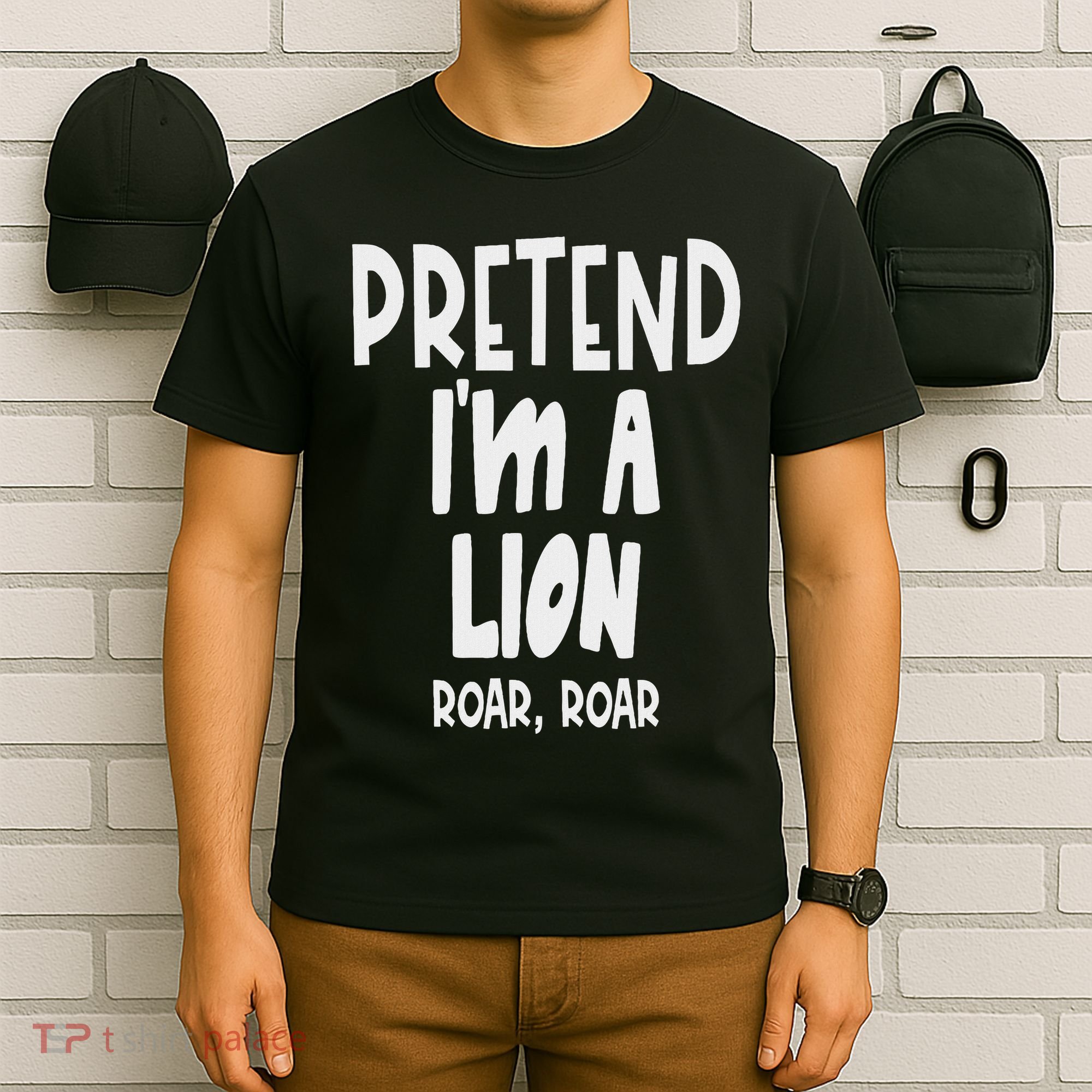 Fun Pretend Lion Lazy Halloween Lion Costume T-Shirt